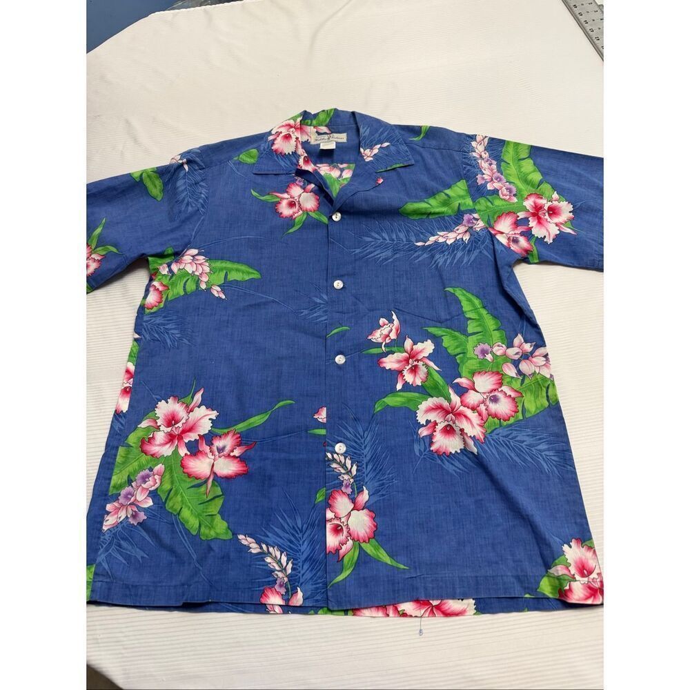 Hukilau Fashions Honolulu Vintage 60s 70s Men’s Hawaiian Button Up Shirt Size L